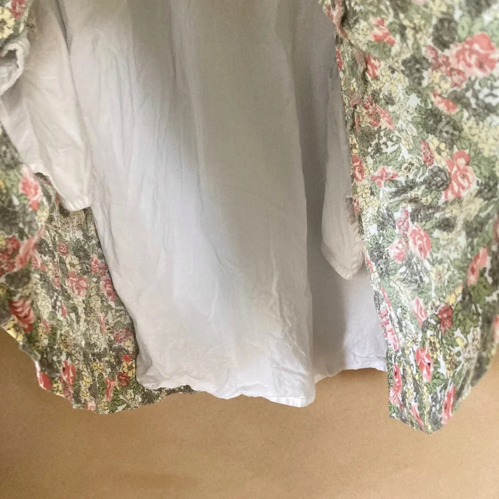 Girls size 10 Polo Ralph Lauren green floral tiered flowy long sleeved dress